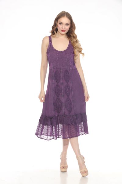 Sandwash Strap Dress - Purple